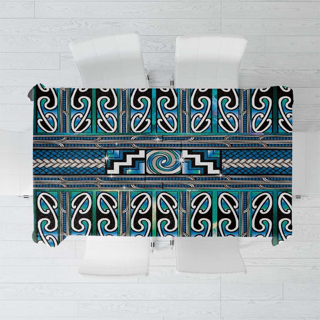 Maori Matariki Tablecloth Green Galaxy Aesthetic Koru Art LT01 Green - Polynesian Pride
