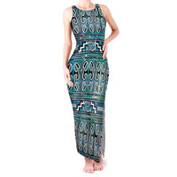 Maori Matariki Tank Maxi Dress Green Galaxy Aesthetic Koru Art