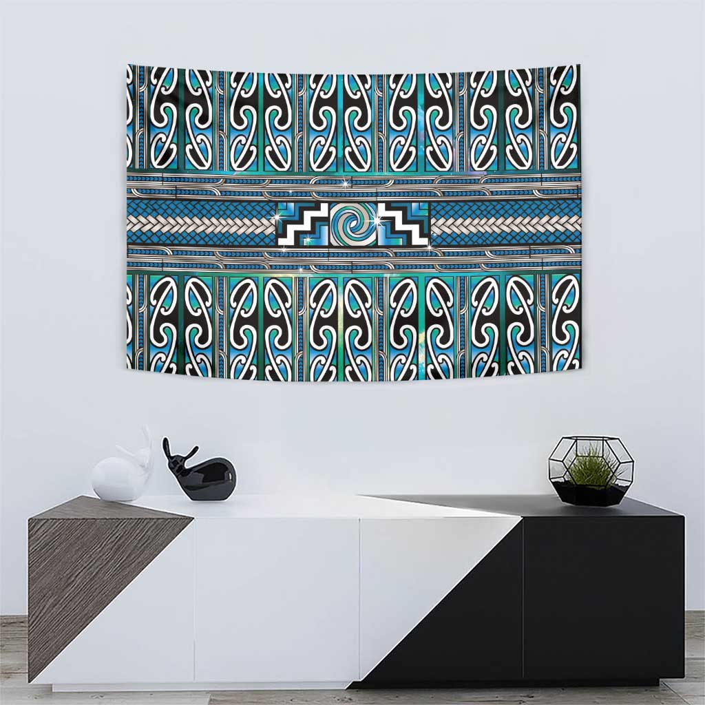 Maori Matariki Tapestry Green Galaxy Aesthetic Koru Art LT01 - Polynesian Pride