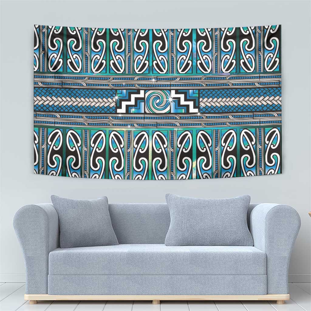 Maori Matariki Tapestry Green Galaxy Aesthetic Koru Art LT01 - Polynesian Pride