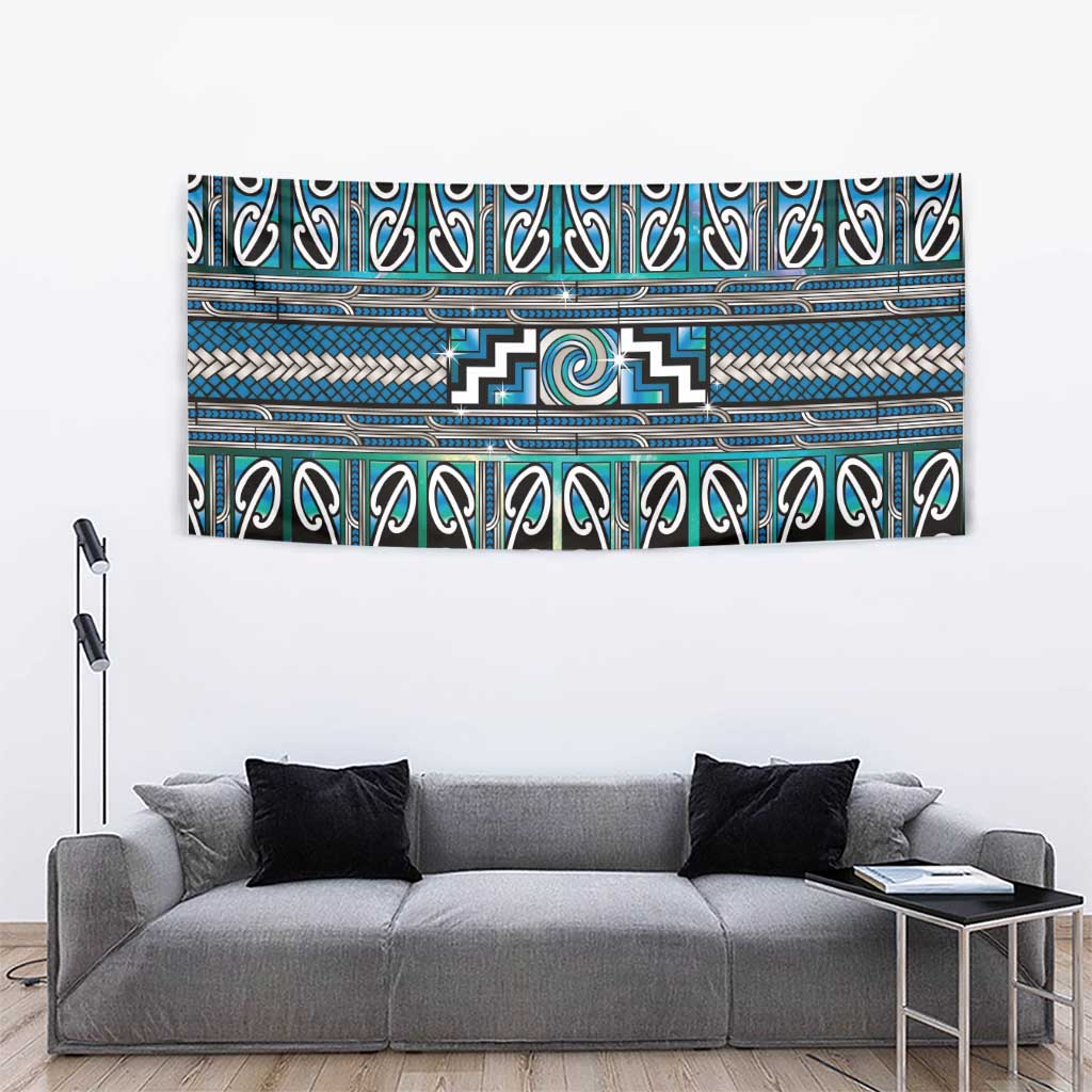 Maori Matariki Tapestry Green Galaxy Aesthetic Koru Art LT01 - Polynesian Pride