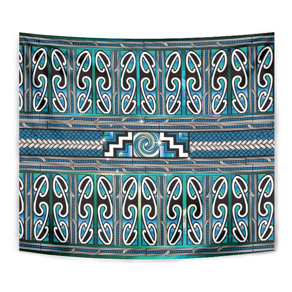 Maori Matariki Tapestry Green Galaxy Aesthetic Koru Art LT01 - Polynesian Pride
