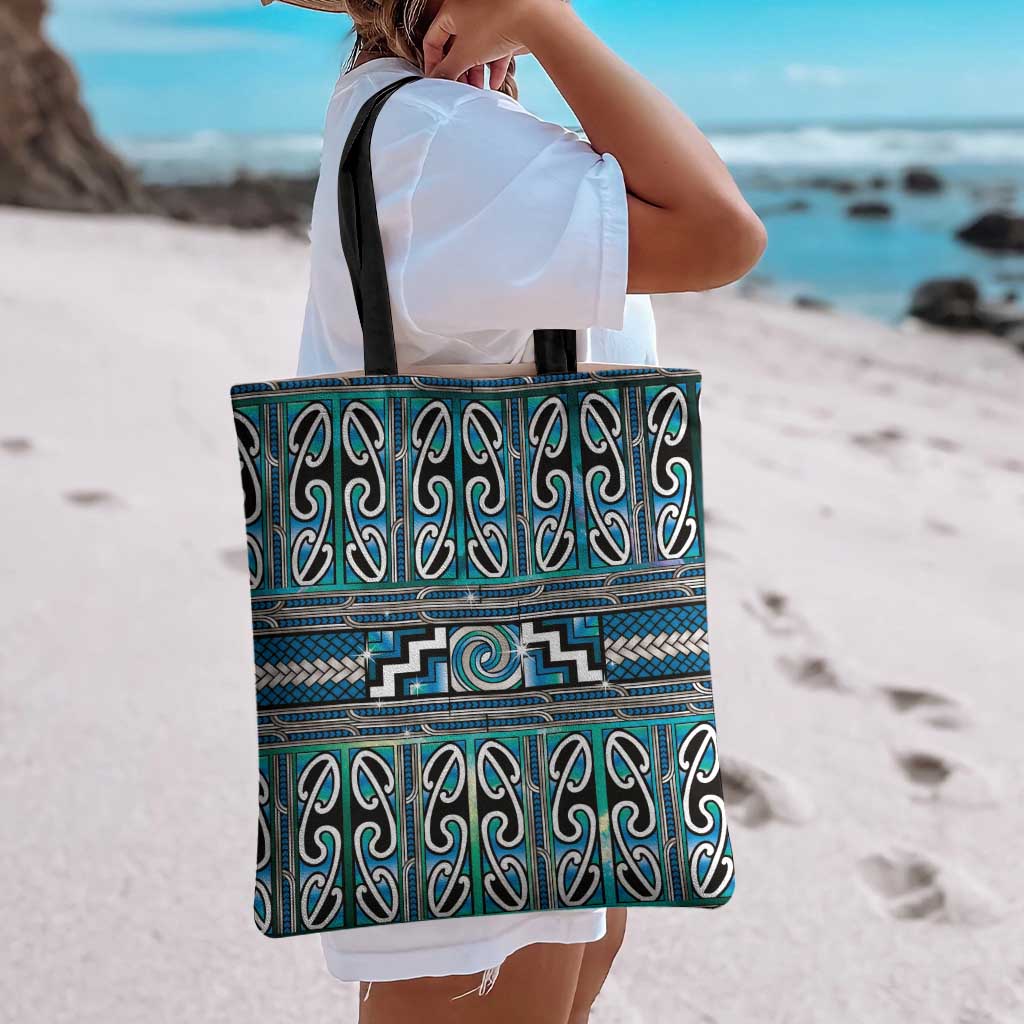 Maori Matariki Tote Bag Green Galaxy Aesthetic Koru Art LT01 - Polynesian Pride