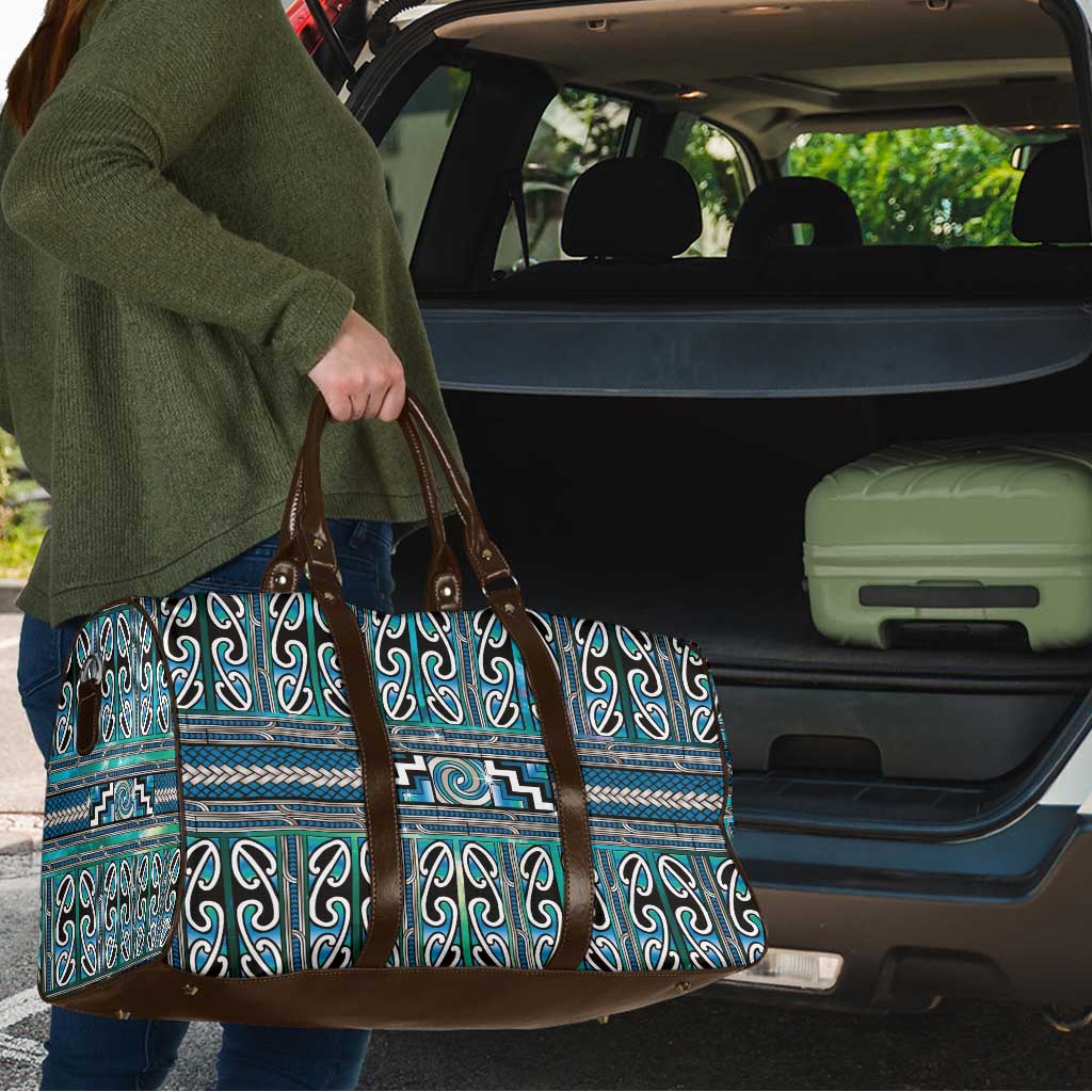 Maori Matariki Travel Bag Green Galaxy Aesthetic Koru Art