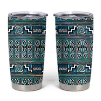 Maori Matariki Tumbler Cup Green Galaxy Aesthetic Koru Art