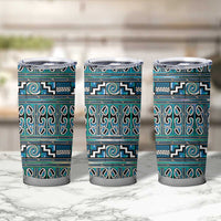 Maori Matariki Tumbler Cup Green Galaxy Aesthetic Koru Art