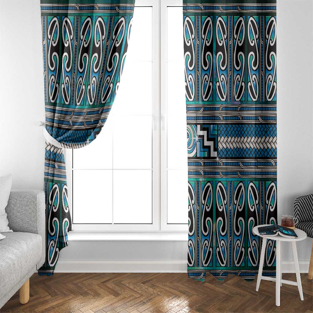 Maori Matariki Window Curtain Green Galaxy Aesthetic Koru Art LT01 - Polynesian Pride