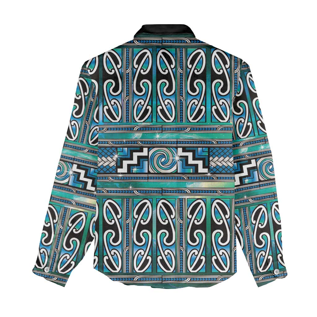 Maori Matariki Women Casual Shirt Green Galaxy Aesthetic Koru Art LT01 - Polynesian Pride