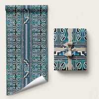 Maori Matariki Wrapping Paper Green Galaxy Aesthetic Koru Art