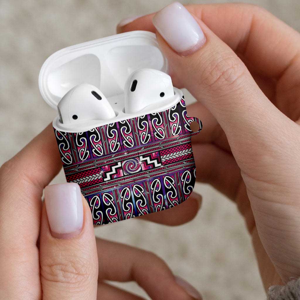 Maori Matariki AirPods Case Pink Galaxy Aesthetic Koru Art LT01 - Polynesian Pride