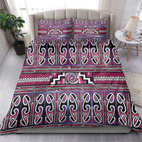 Maori Matariki Bedding Set Pink Galaxy Aesthetic Koru Art