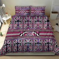 Maori Matariki Bedding Set Pink Galaxy Aesthetic Koru Art