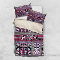 Maori Matariki Bedding Set Pink Galaxy Aesthetic Koru Art