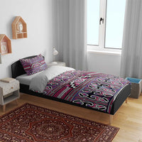 Maori Matariki Bedding Set Pink Galaxy Aesthetic Koru Art