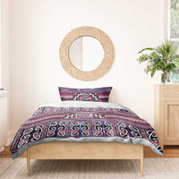 Maori Matariki Bedding Set Pink Galaxy Aesthetic Koru Art