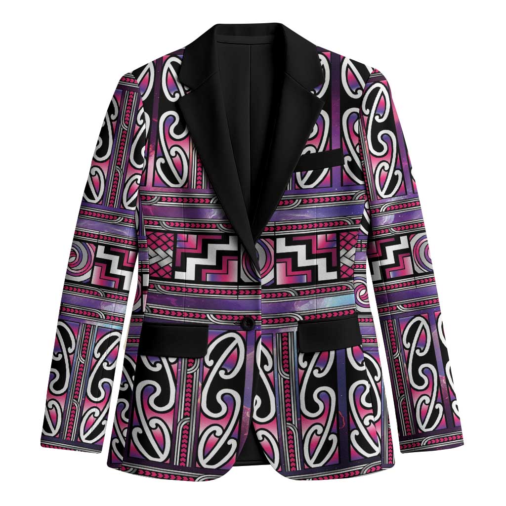 Maori Matariki Blazer Pink Galaxy Aesthetic Koru Art