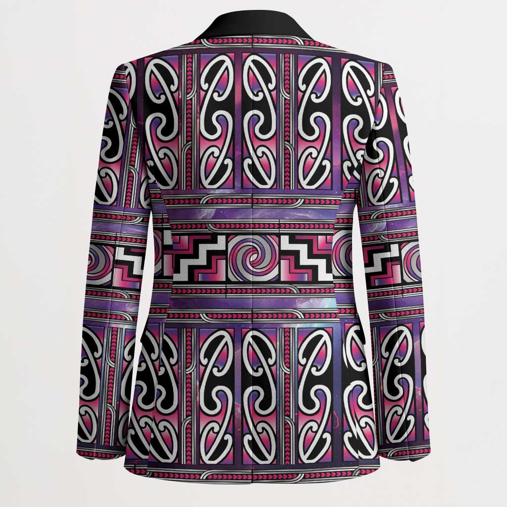 Maori Matariki Blazer Pink Galaxy Aesthetic Koru Art