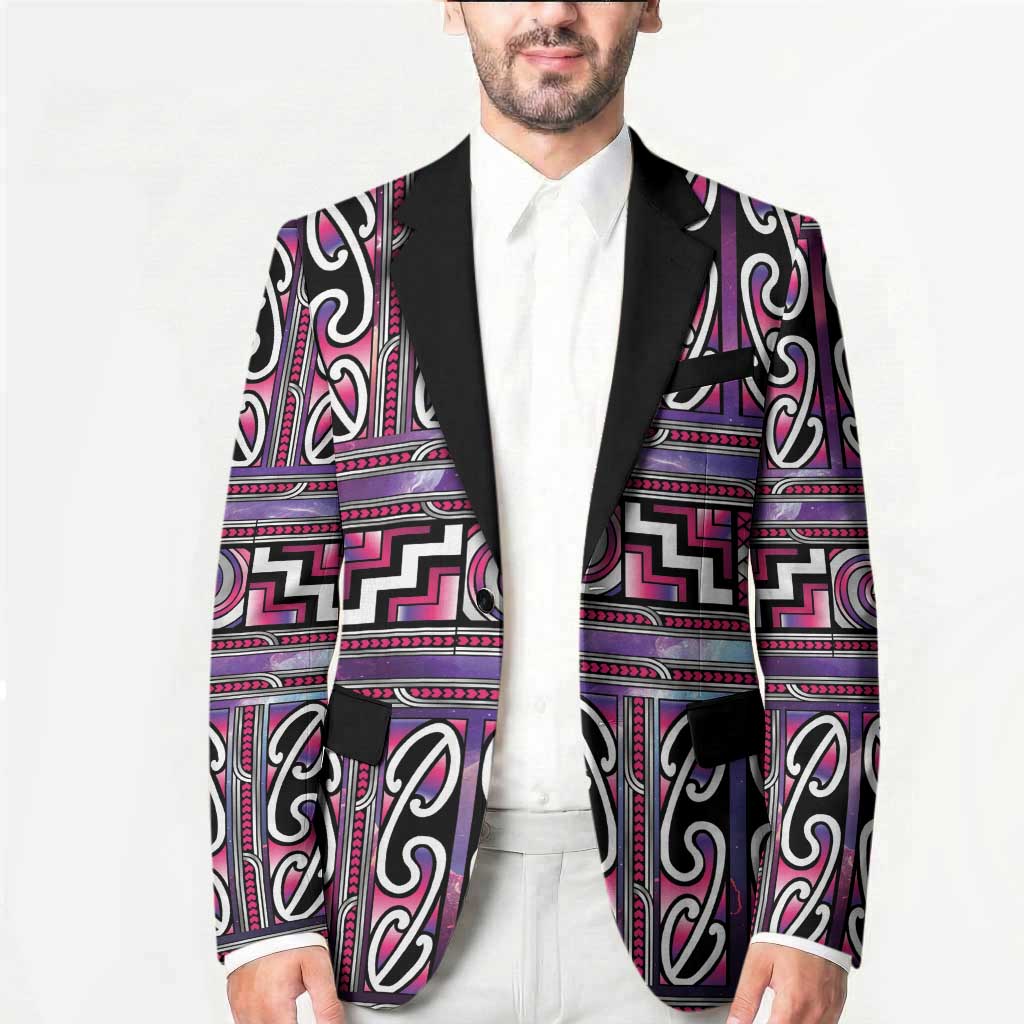 Maori Matariki Blazer Pink Galaxy Aesthetic Koru Art