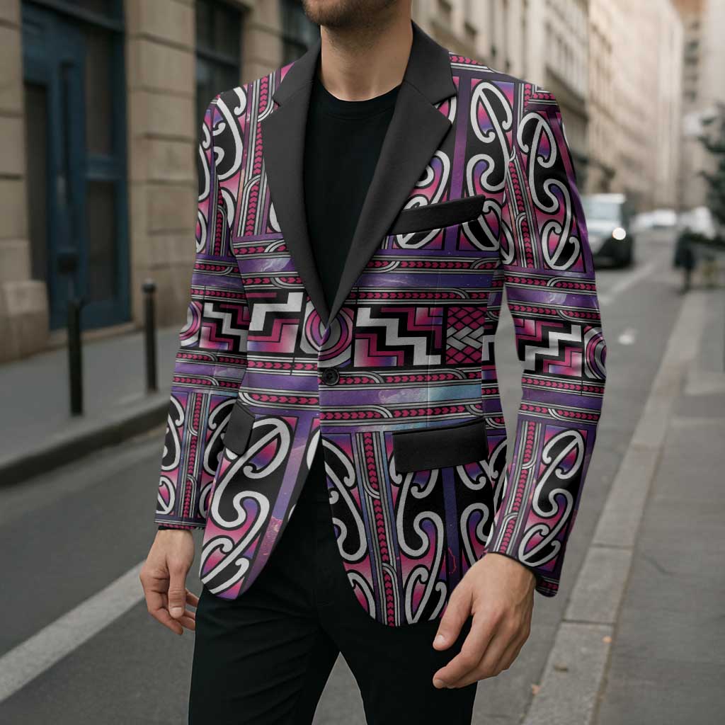 Maori Matariki Blazer Pink Galaxy Aesthetic Koru Art