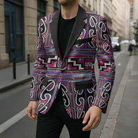 Maori Matariki Blazer Pink Galaxy Aesthetic Koru Art