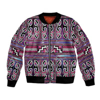 Maori Matariki Bomber Jacket Pink Galaxy Aesthetic Koru Art