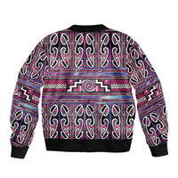 Maori Matariki Bomber Jacket Pink Galaxy Aesthetic Koru Art