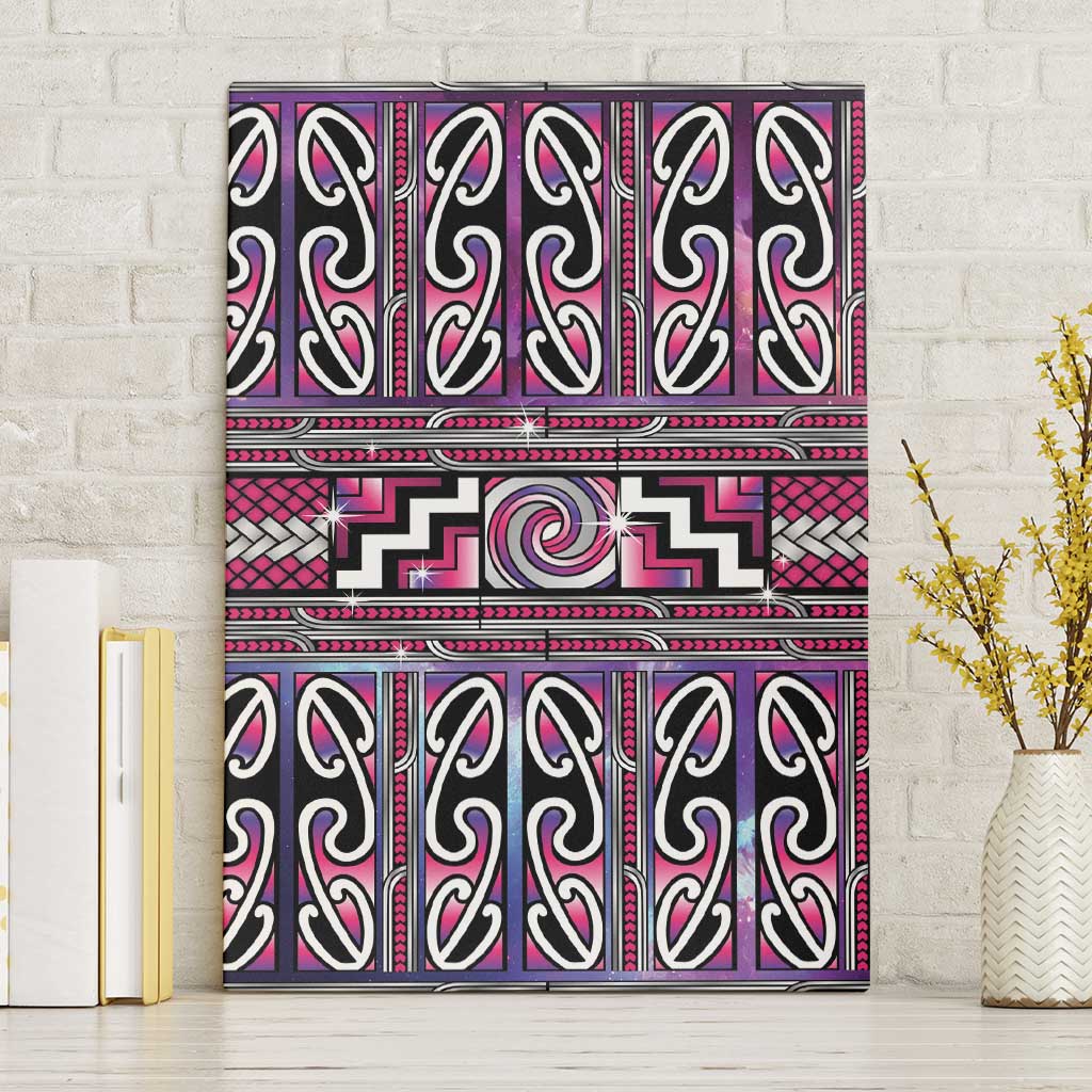 Maori Matariki Canvas Wall Art Pink Galaxy Aesthetic Koru Art