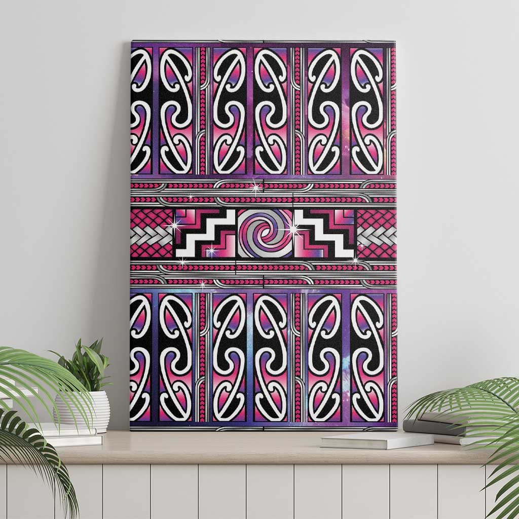 Maori Matariki Canvas Wall Art Pink Galaxy Aesthetic Koru Art