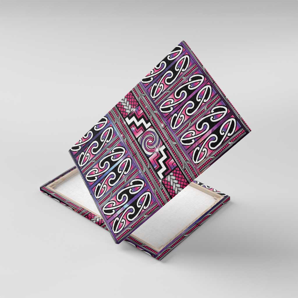 Maori Matariki Canvas Wall Art Pink Galaxy Aesthetic Koru Art