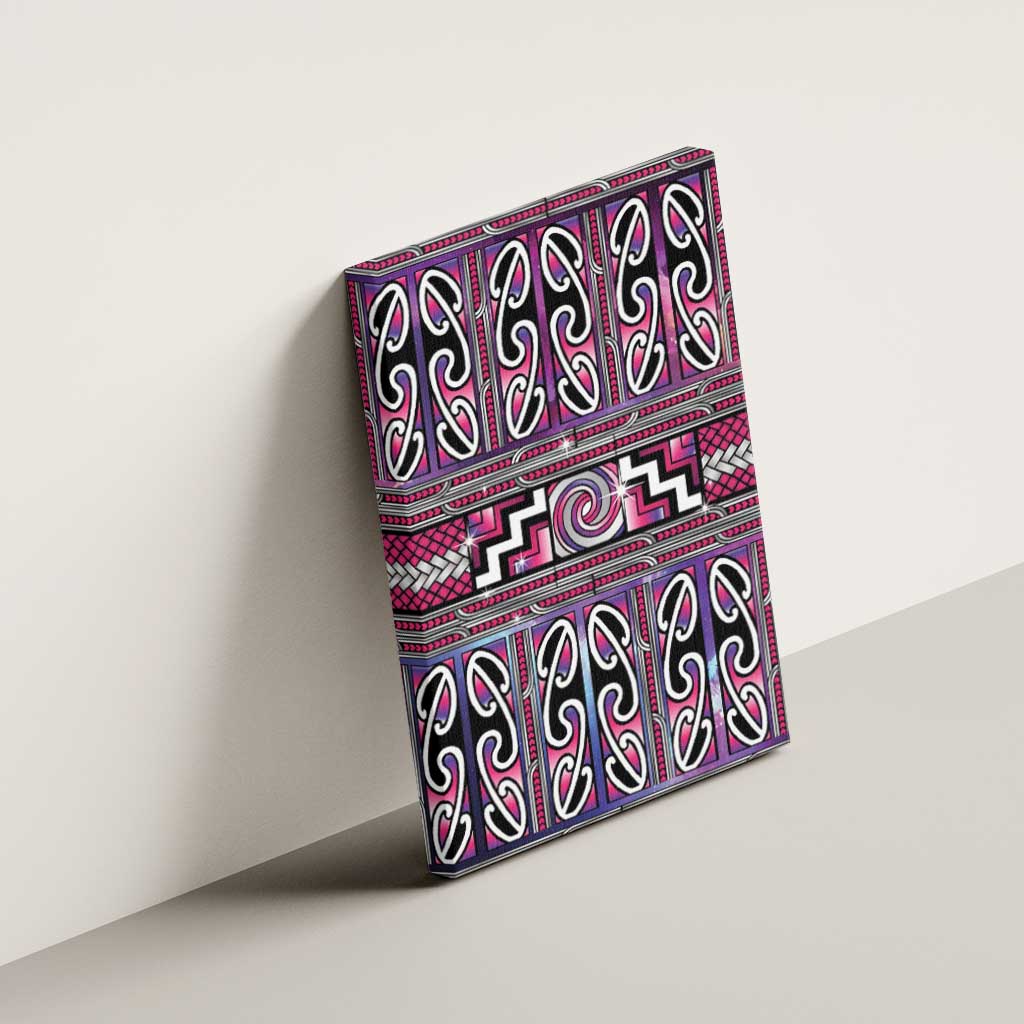 Maori Matariki Canvas Wall Art Pink Galaxy Aesthetic Koru Art