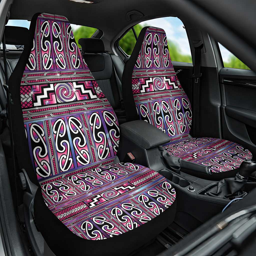 Maori Matariki Car Seat Cover Pink Galaxy Aesthetic Koru Art