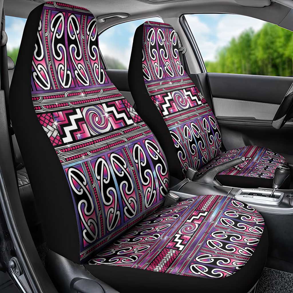 Maori Matariki Car Seat Cover Pink Galaxy Aesthetic Koru Art