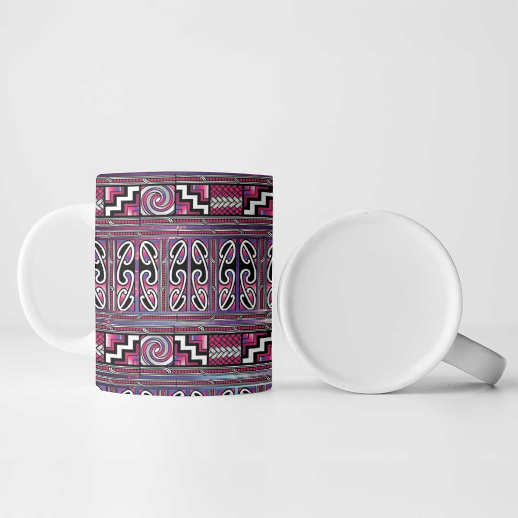 Maori Matariki Ceramic Mug Pink Galaxy Aesthetic Koru Art LT01 - Polynesian Pride
