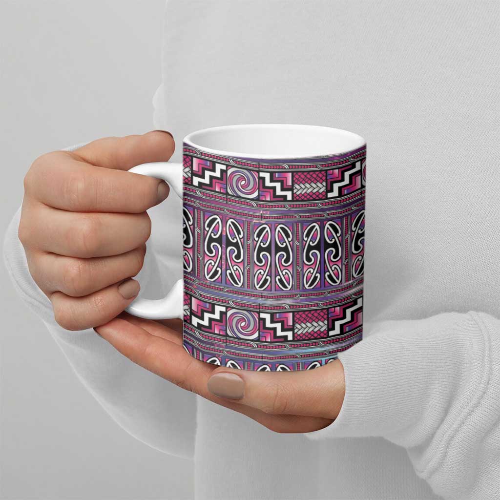 Maori Matariki Ceramic Mug Pink Galaxy Aesthetic Koru Art LT01 - Polynesian Pride