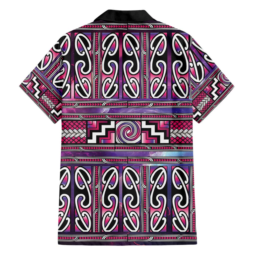 Maori Matariki Family Matching Mermaid Dress and Hawaiian Shirt Pink Galaxy Aesthetic Koru Art LT01 - Polynesian Pride