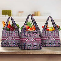 Maori Matariki Grocery Bag Pink Galaxy Aesthetic Koru Art LT01 3-pack One Size Pink - Polynesian Pride
