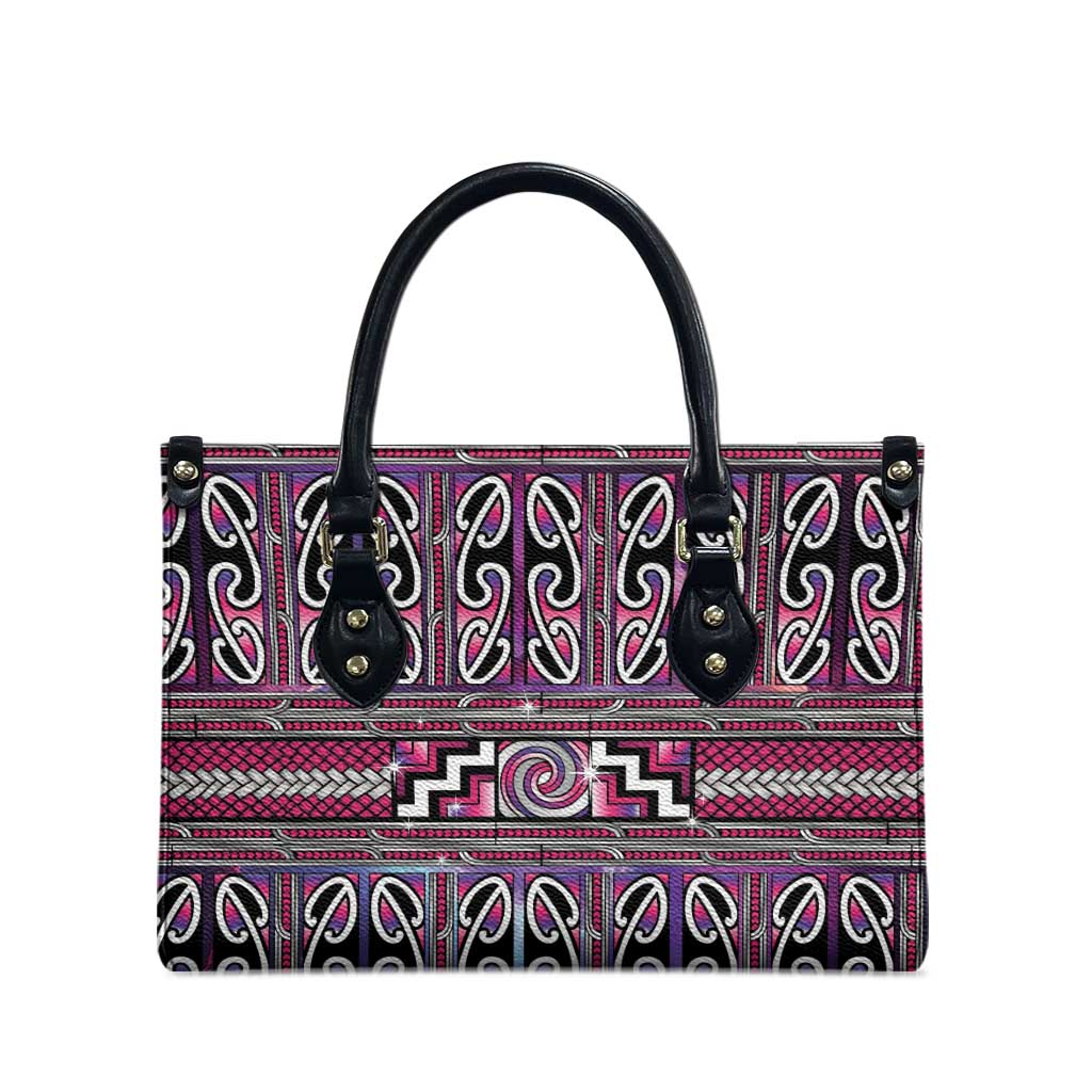 Maori Matariki Leather Bag Pink Galaxy Aesthetic Koru Art LT01 - Polynesian Pride