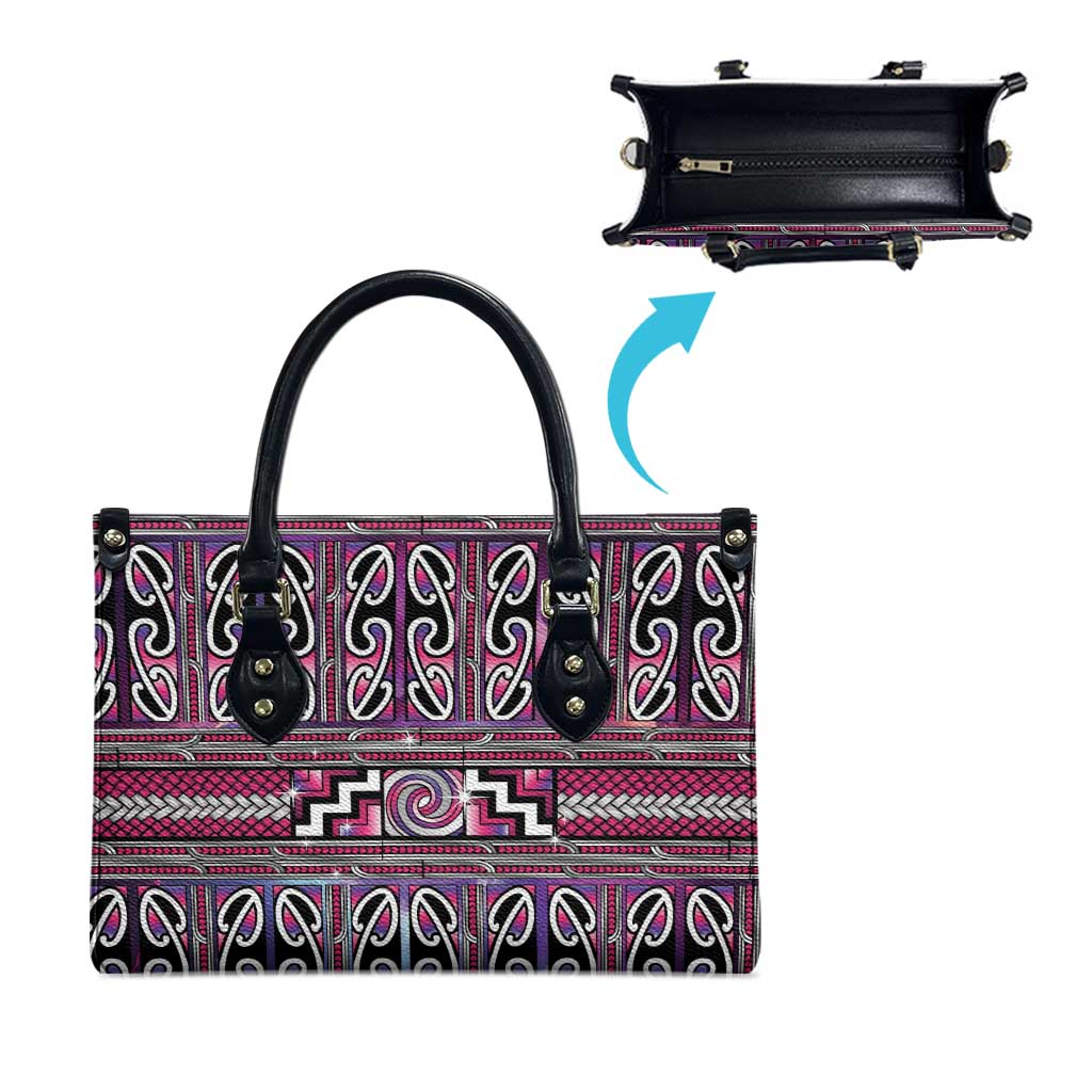 Maori Matariki Leather Bag Pink Galaxy Aesthetic Koru Art LT01 - Polynesian Pride