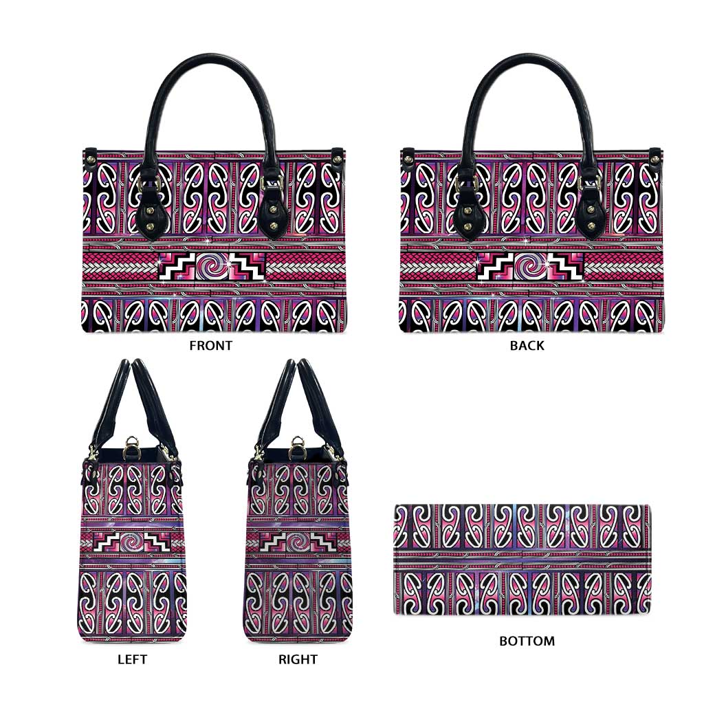 Maori Matariki Leather Bag Pink Galaxy Aesthetic Koru Art LT01 - Polynesian Pride