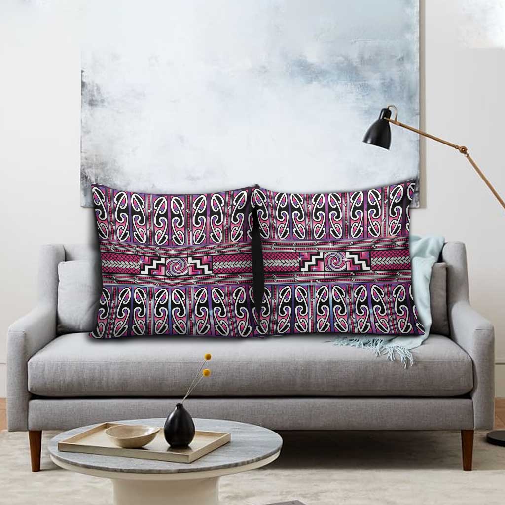 Maori Matariki Pillow Cover Pink Galaxy Aesthetic Koru Art LT01 - Polynesian Pride