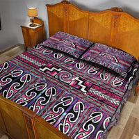 Maori Matariki Quilt Bed Set Pink Galaxy Aesthetic Koru Art