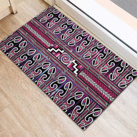 Maori Matariki Rubber Doormat Pink Galaxy Aesthetic Koru Art LT01 - Polynesian Pride