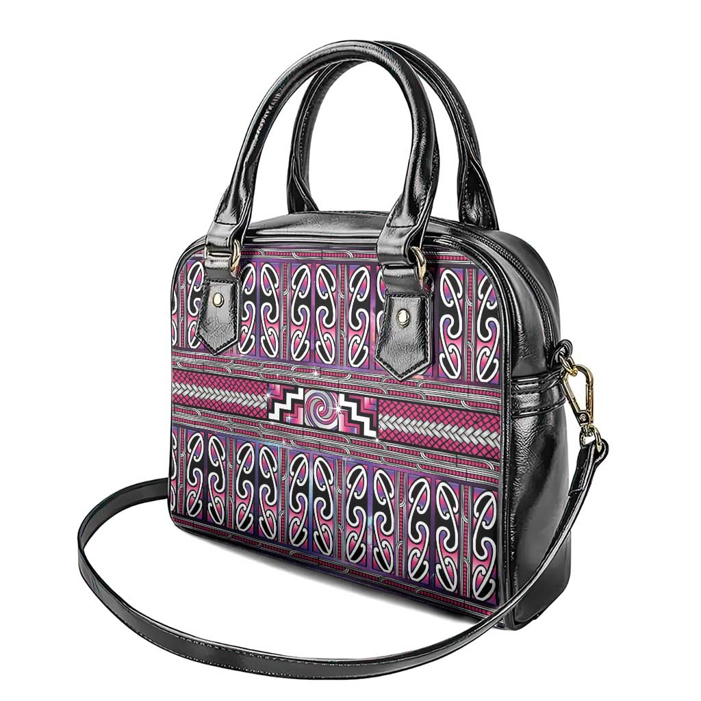 Maori Matariki Shoulder Handbag Pink Galaxy Aesthetic Koru Art LT01 - Polynesian Pride