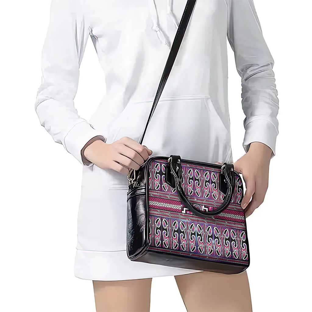 Maori Matariki Shoulder Handbag Pink Galaxy Aesthetic Koru Art LT01 - Polynesian Pride