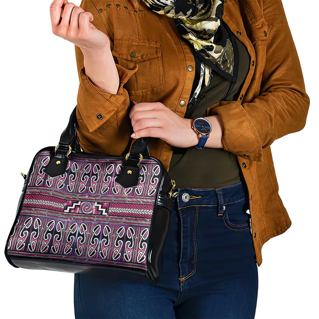 Maori Matariki Shoulder Handbag Pink Galaxy Aesthetic Koru Art LT01 - Polynesian Pride