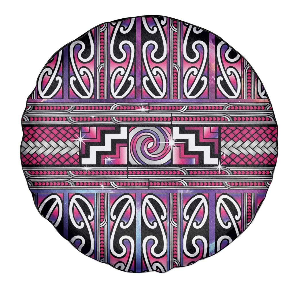 Maori Matariki Spare Tire Cover Pink Galaxy Aesthetic Koru Art
