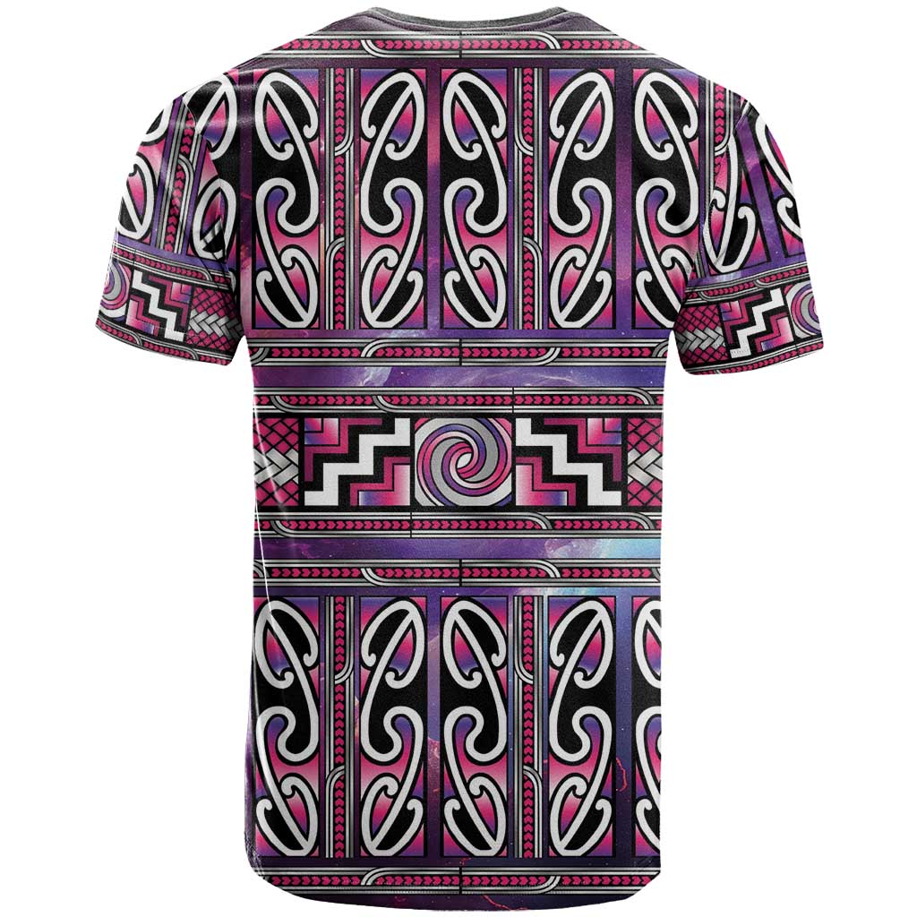 Maori Matariki T Shirt Pink Galaxy Aesthetic Koru Art LT01 - Polynesian Pride