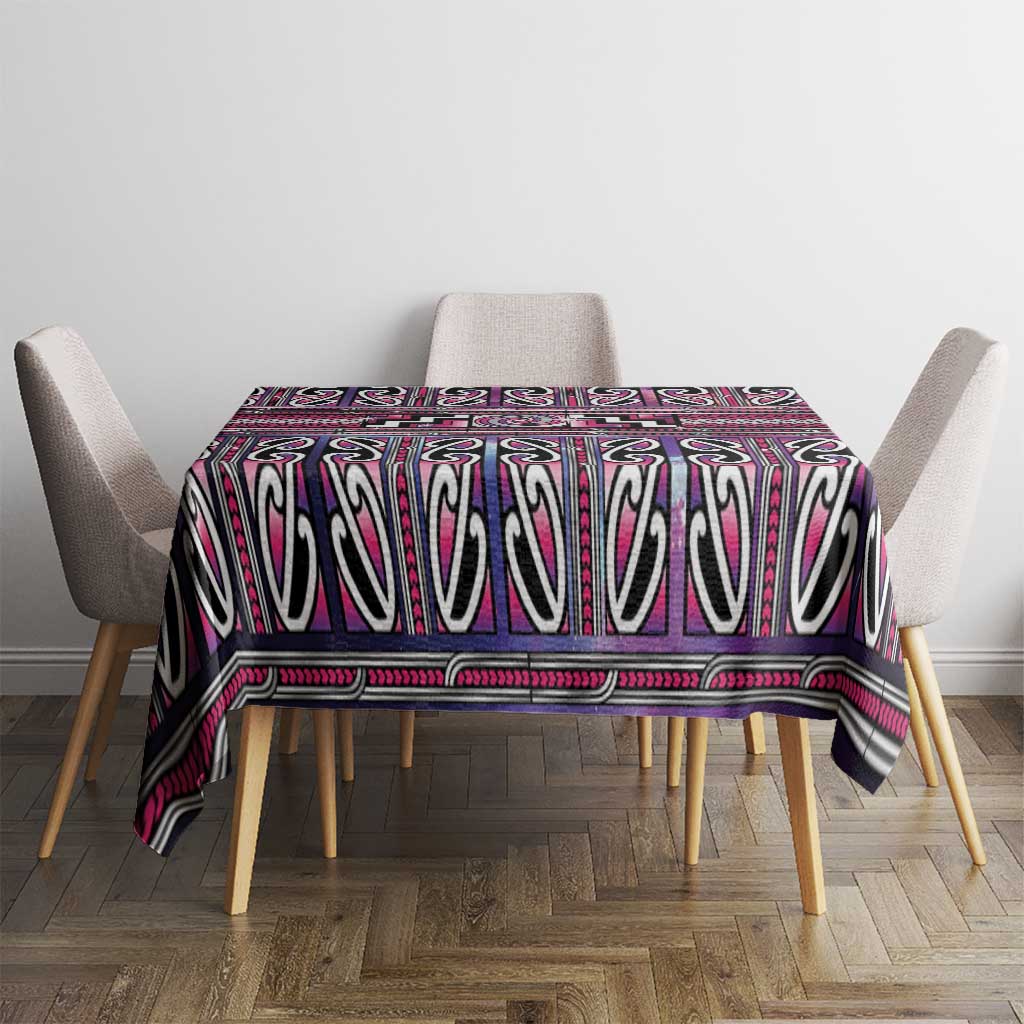 Maori Matariki Tablecloth Pink Galaxy Aesthetic Koru Art