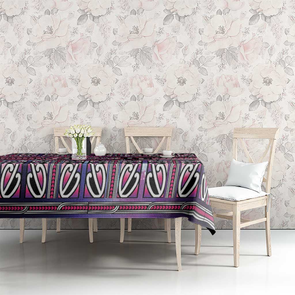 Maori Matariki Tablecloth Pink Galaxy Aesthetic Koru Art