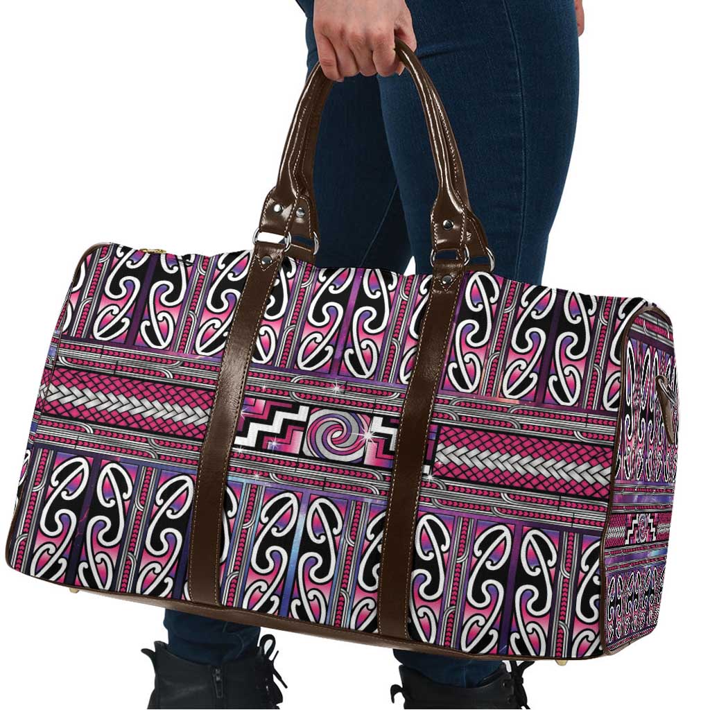 Maori Matariki Travel Bag Pink Galaxy Aesthetic Koru Art LT01 - Polynesian Pride